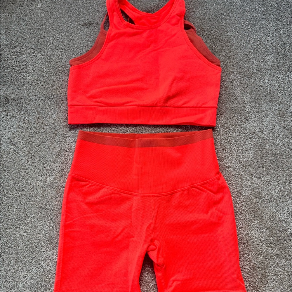 Red and Brown Activewear Set